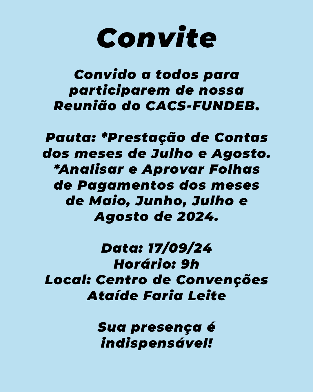 Reunião Conselho Cacs-Fundeb 